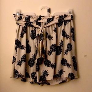 Pineapple leopard print shorts
